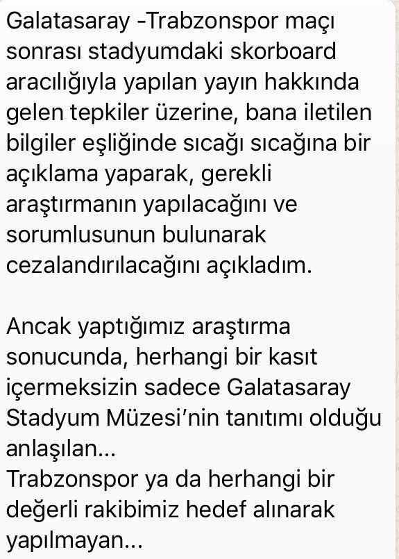 Abdurrahim Albayraktan skorbord açıklaması