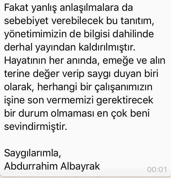 Abdurrahim Albayraktan skorbord açıklaması