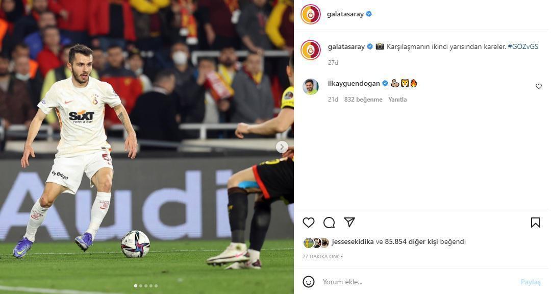Manchester Cityli İlkay Gündoğan, Galatasarayın paylaşımına yorum attı