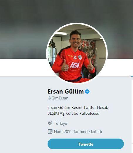 Ersan Gülüm profilini Beşiktaş olarak güncelledi