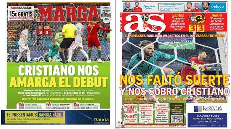 Cristiano Ronaldo İspanyol gazetelerine kapak oldu