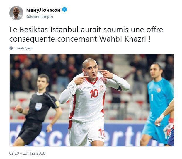 Beşiktaştan Wahbi Khazriye transfer teklifi