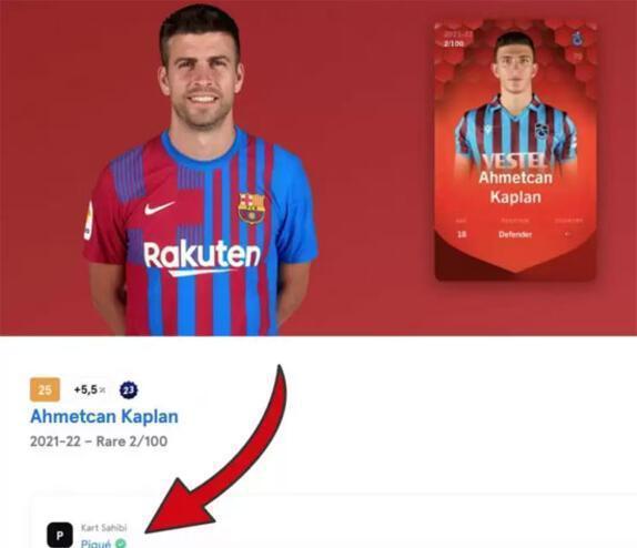 Barcelona kaptanı Piqueden, Trabzonsporlu Ahmetcan Kaplana NFT yatırımı