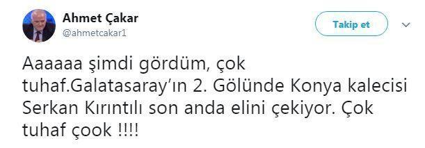 Ahmet Çakardan olay tweetler Fatih Terim ve Serkan Kırıntılı...