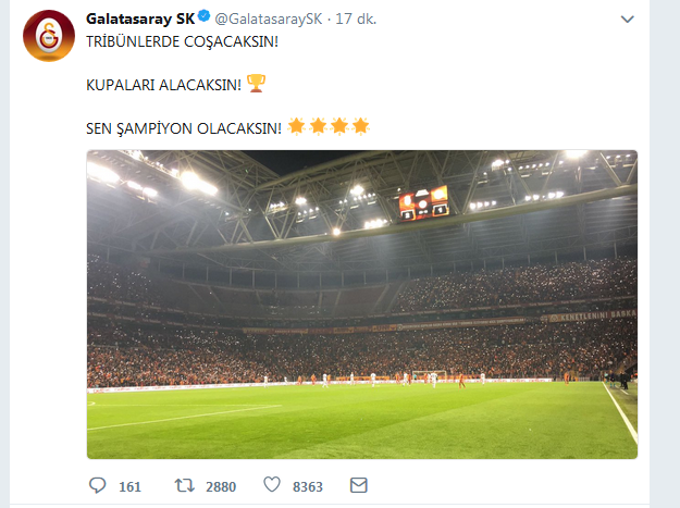 Galatasaraydan şampiyonluk mesajı