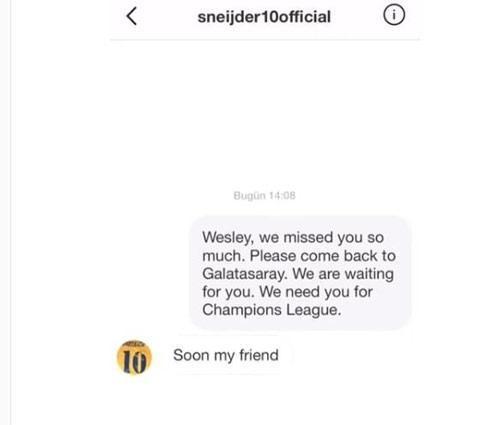 Sneijderden Galatasaraya dönüş sinyali