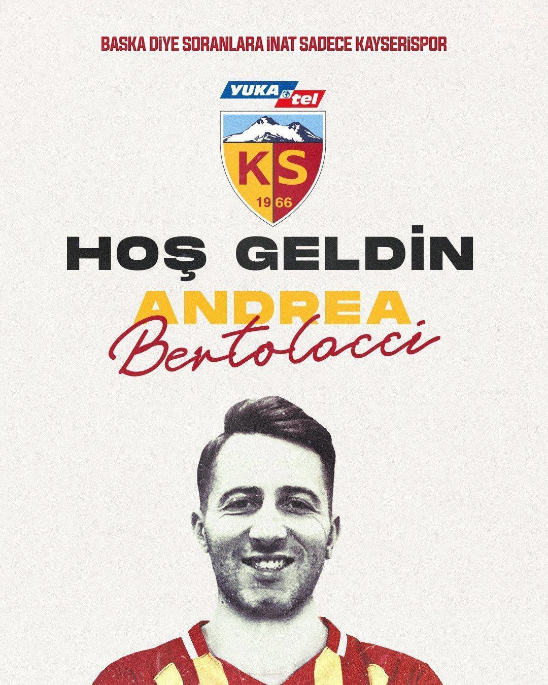 Andrea Bertolacciden Kayserispora 2.5 yıllık imza