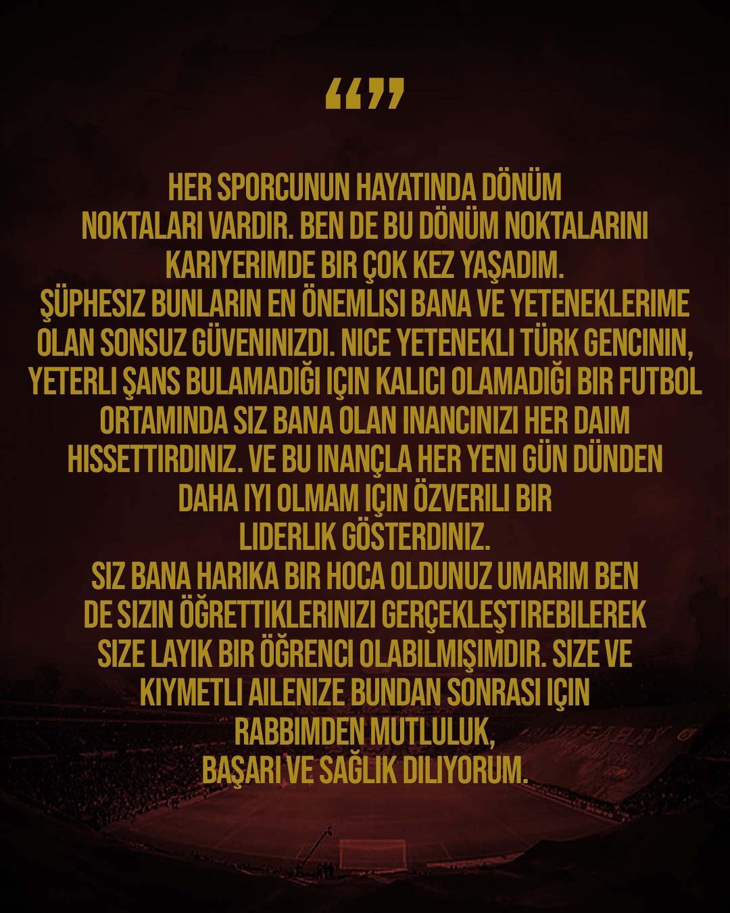 Kerem Aktürkoğlundan Fatih Terime duygusal veda