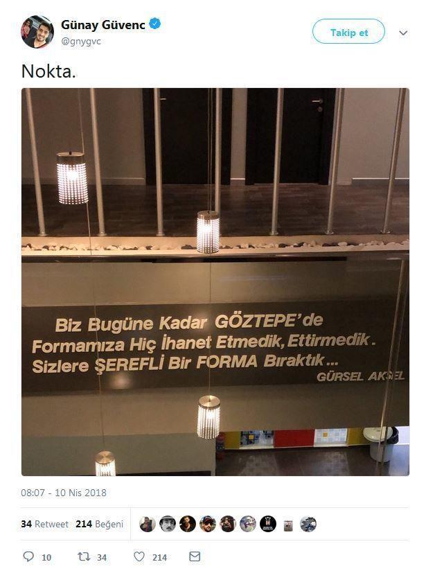 Günay Güvençten flaş paylaşım
