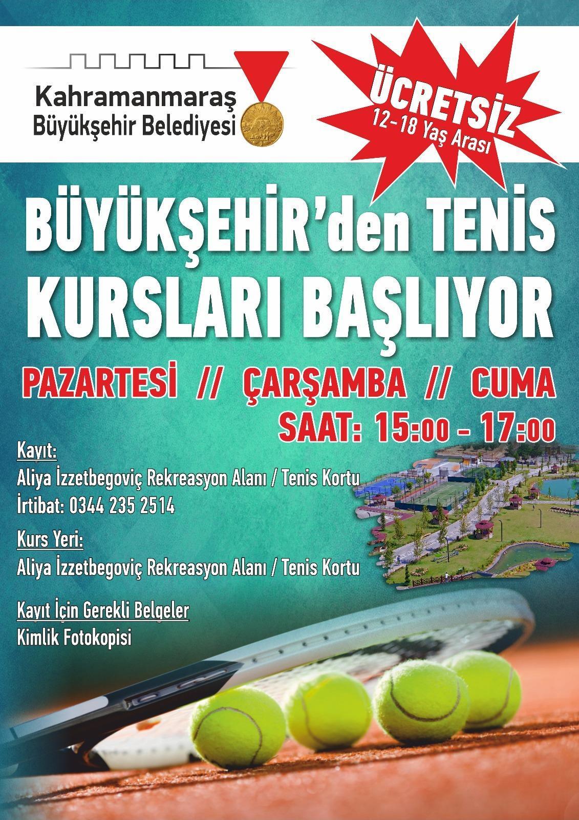 Kahramanmaraş Belediyesinden tenis kursları