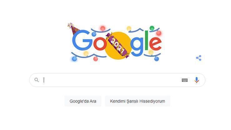 Google, yeni yılın ilk gününü Doodle ile kutluyor Googledan renkli 2022 yılbaşı Doodleı | Doodle nedir, ne demek