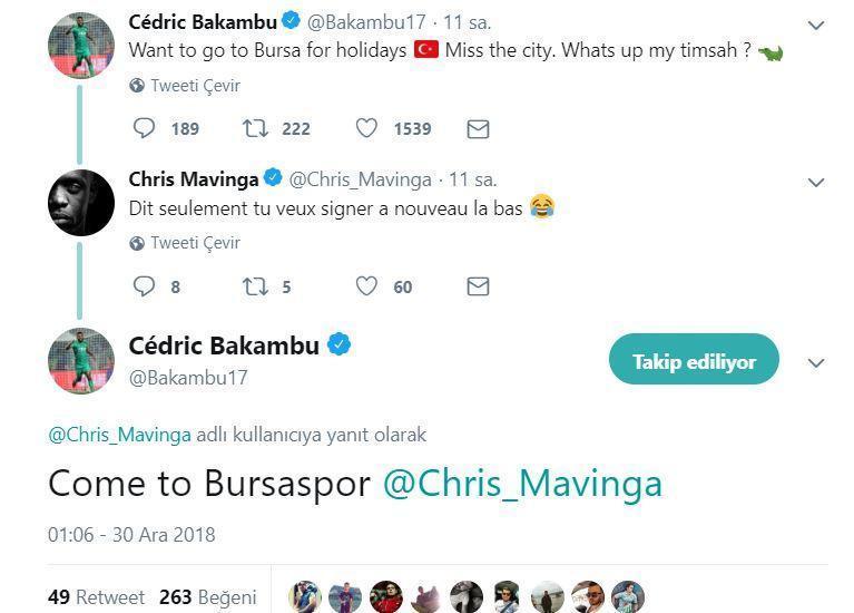 Cedric Bakambu, Bursaspor ile bağını koparmıyor