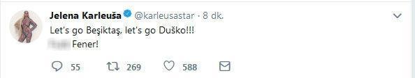 Jelena Karleusadan Fenerbahçeye küfür