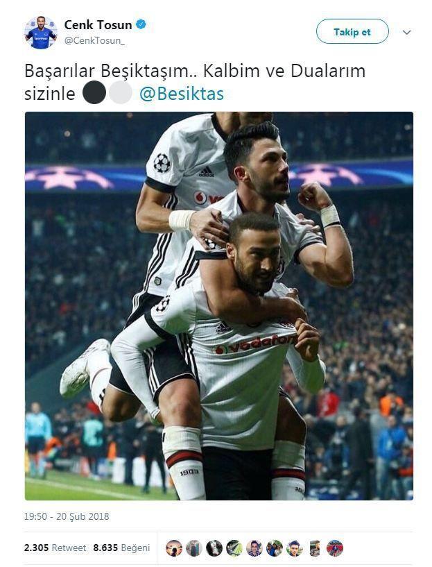 Cenk Tosundan Beşiktaşa mesaj