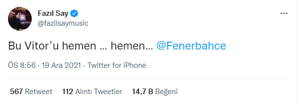 Fenerbahçe haberi... Fazıl Saydan Vitor Pereira tepkisi