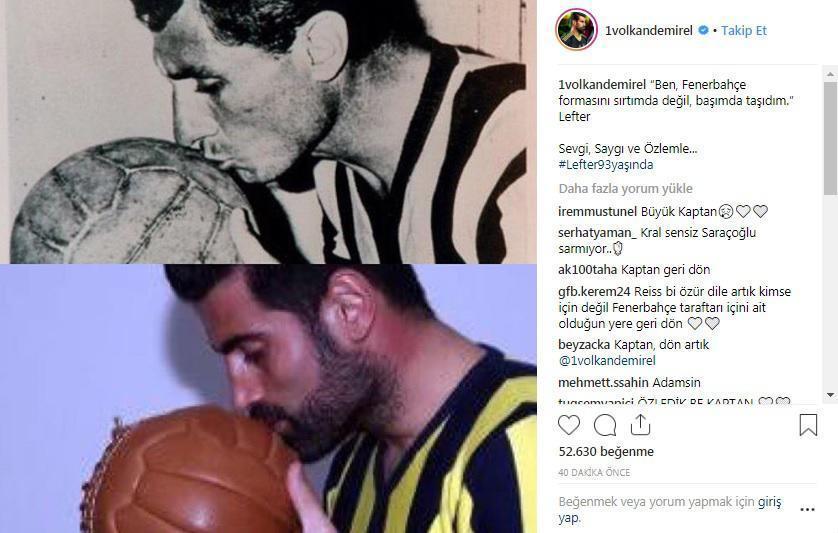 Alex de Souza ve Volkan Demirelden Lefter paylaşımı