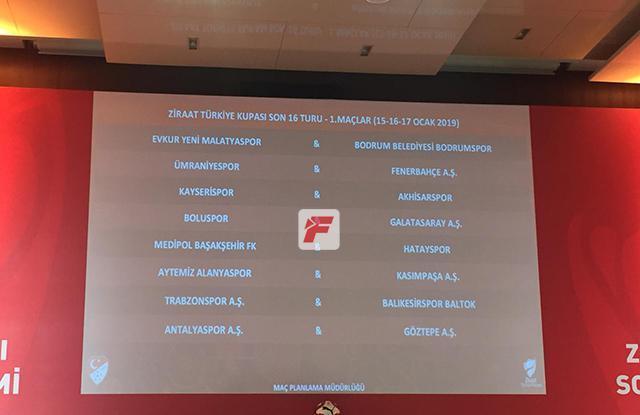 Türkiye Kupası son 16 turu eşmeşmeleri belli oldu