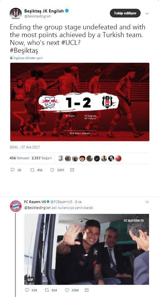 Beşiktaşa Bayern Münihten yanıt