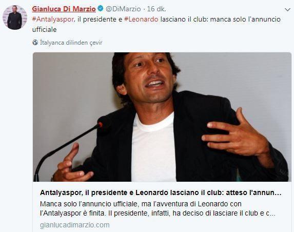 Flaş Antalyaspor, Leonardoyu yolluyor