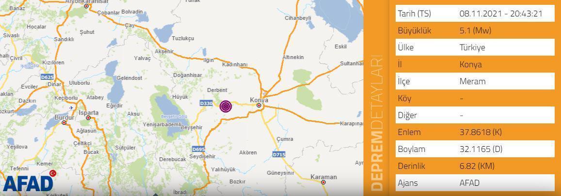 Son depremler | Konyada korkutan deprem Deprem kaç şiddetinde oldu