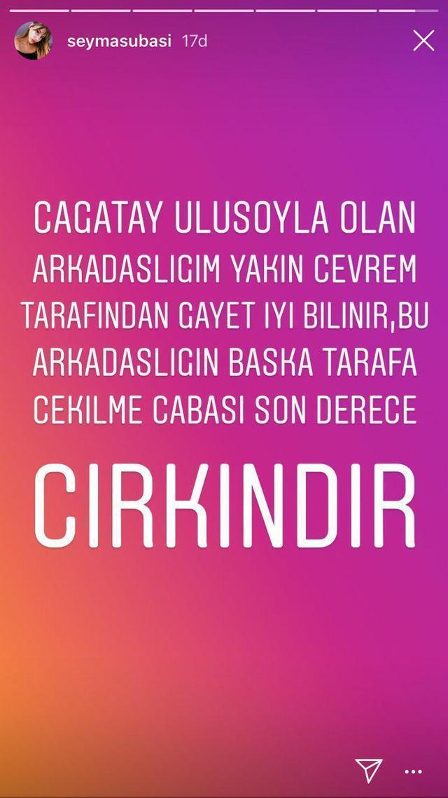Şeyma Subaşıdan Çağatay Ulusoy açıklaması