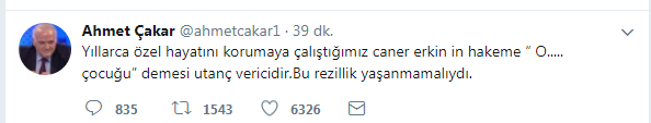 Ahmet Çakardan olay Tweet: O.. çocuğu