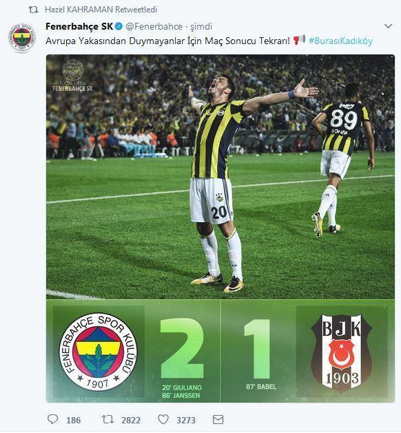 Fenerbahçeden maç sonu gönderme