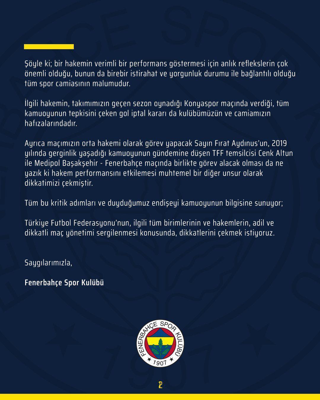 Son dakika | Fenerbahçeden Ali Şansalan açıklaması