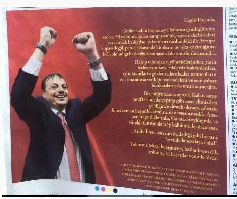 Ergin Ataman için gazeteye ilan verdiler