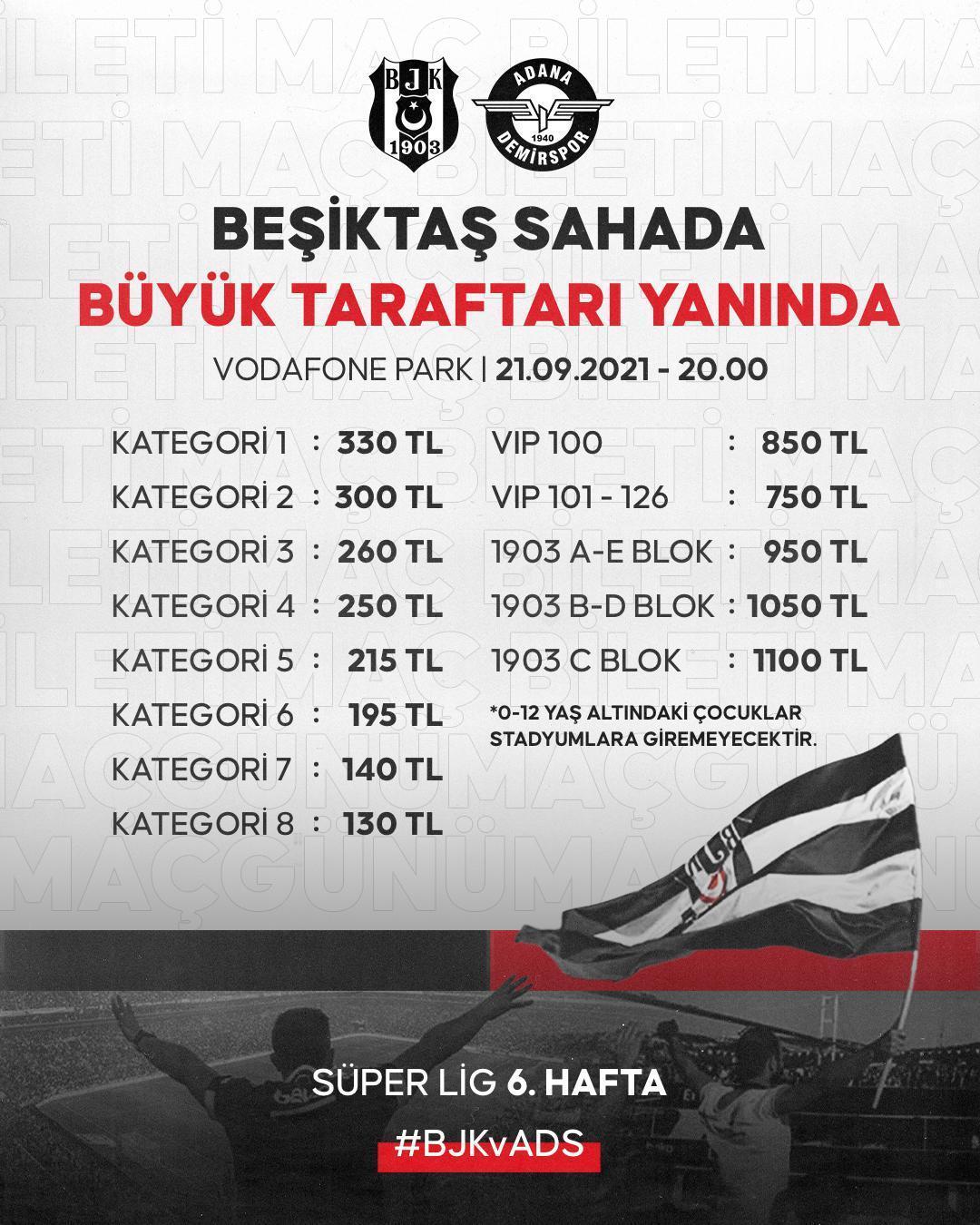 Beşiktaş - Adana Demirspor maçı biletleri satışta