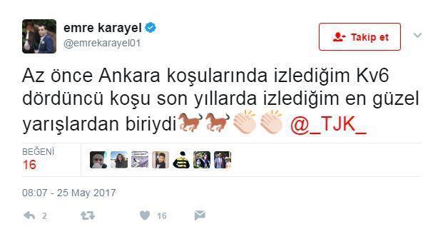 Emre Karayele tweet attıran yarış