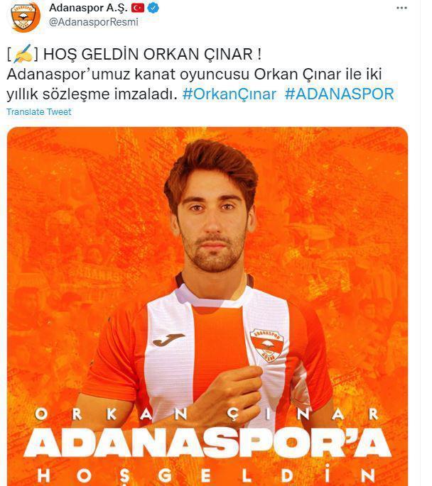 Orkan Çınar Adanaspora transfer oldu