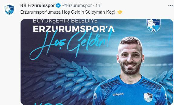 Erzurumspor, Süleyman Koçu transfer etti