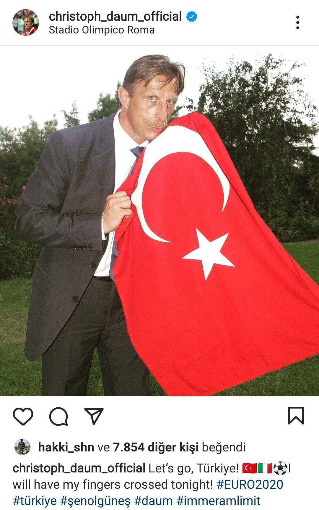 Christoph Daumdan Türkiyeye destek paylaşımı
