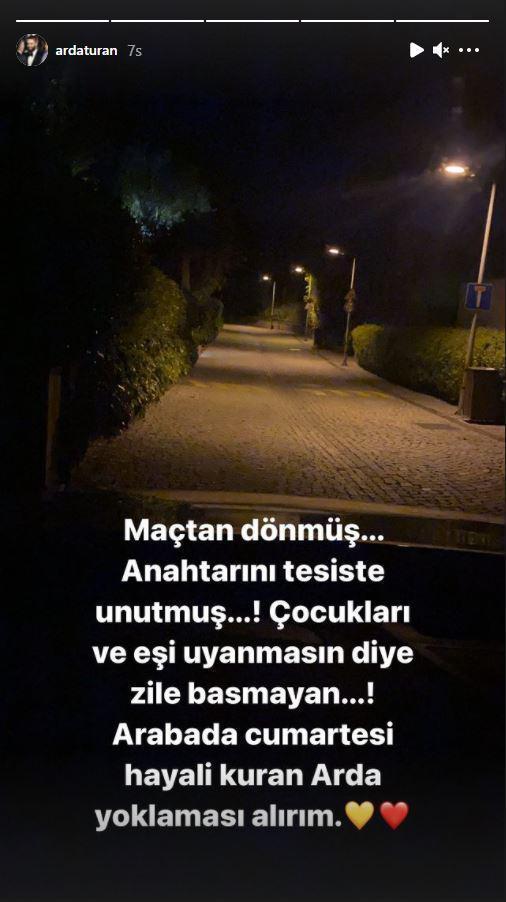 Galatasarayın kaptanı Arda Turan gece yarısı paylaştı Cumartesi hayali kuran...