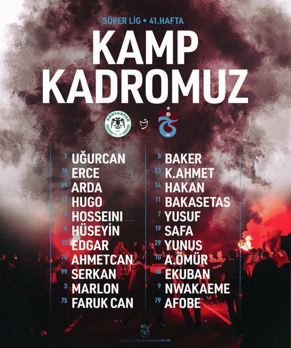Son dakika | Trabzonsporun Konyaspor kadrosu belli oldu