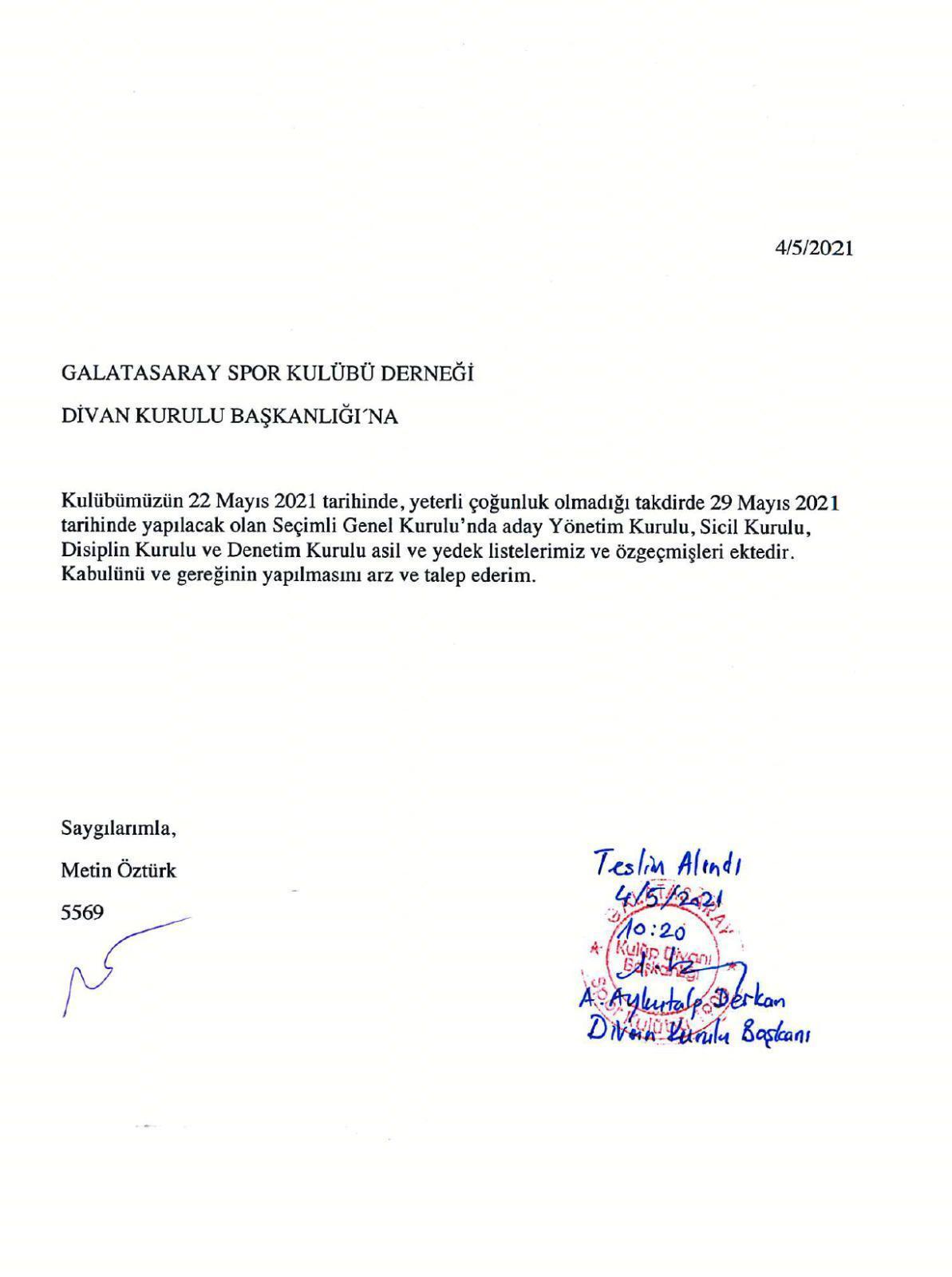 Metin Öztürk Galatasaray Başkan adaylığını resmen açıkladı