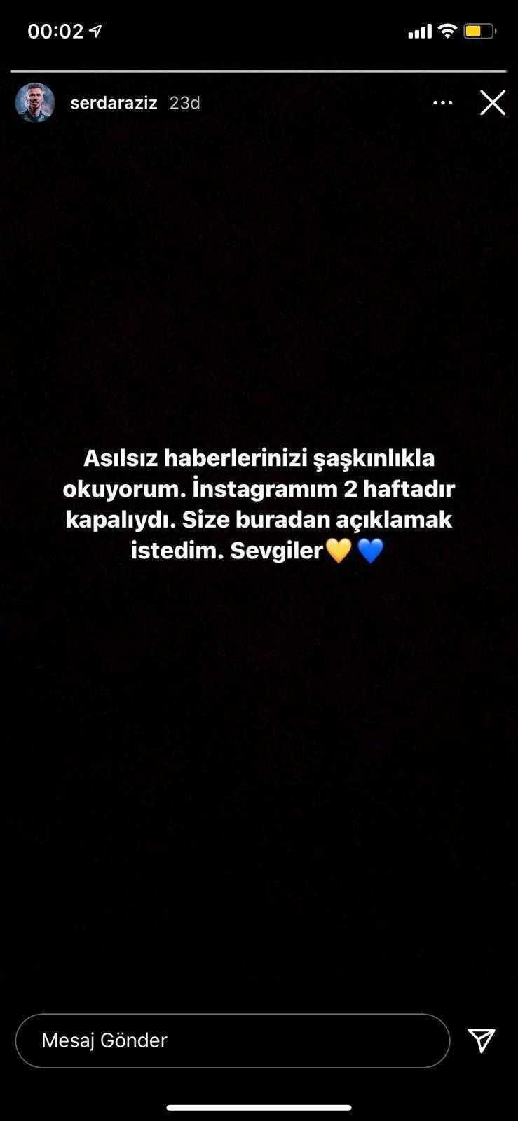 Fenerbahçede Serdar Aziz gelişmesi Instagram hesabı iddiaları gündeme getirdi