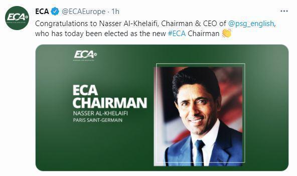 Nasser Al-Khelaifi, Avrupa Kulüpler Birliği başkanı oldu