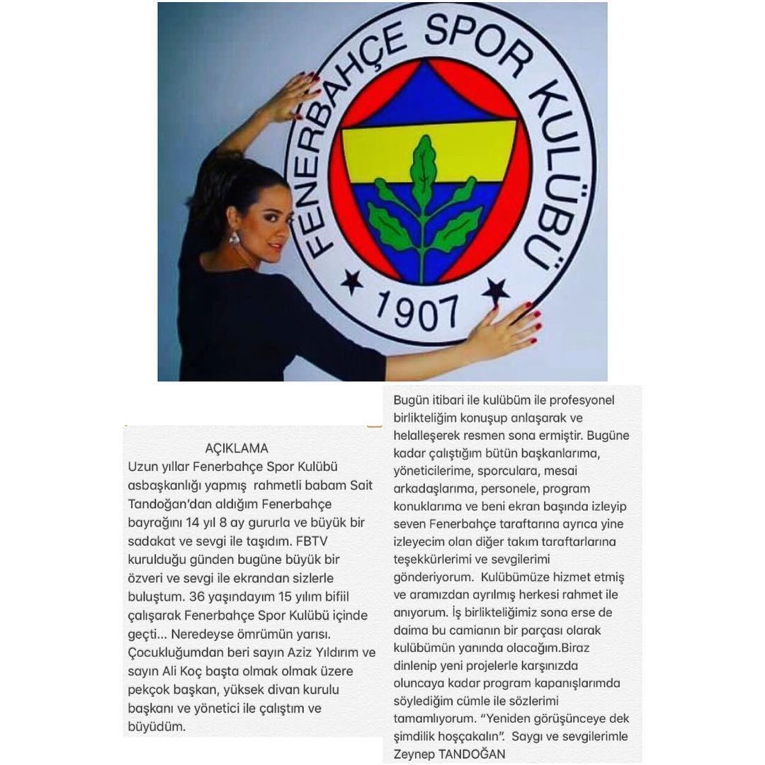 Fenerbahçede ayrılık Zeynep Tandoğan görevi bıraktı