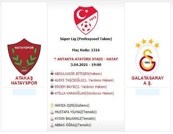 Son dakika | Hatayspor - Galatasaray maçının hakemi değişti
