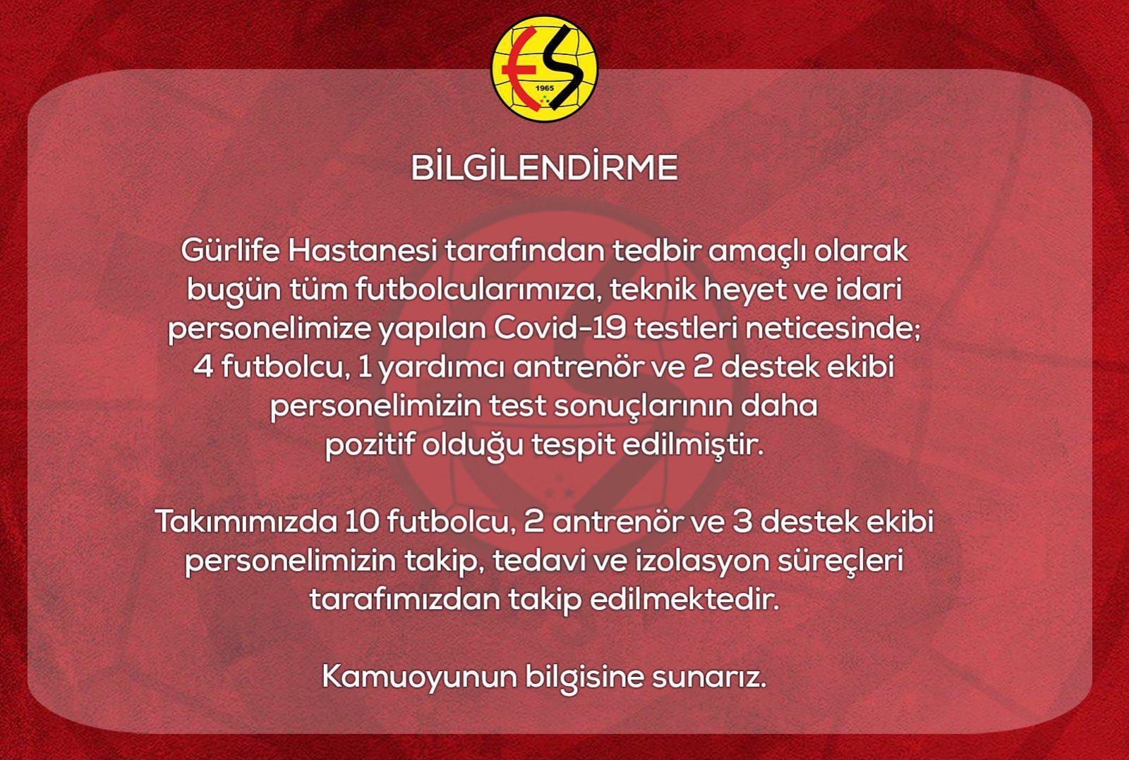 Son dakika: Eskişehirsporda koronavirüs şoku yaşanıyor 10 futbolcu...