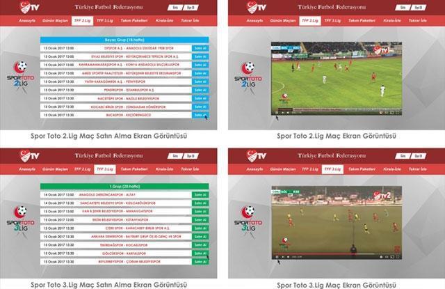 TFF 2. Lig ve TFF 3. Lig maçlarına canlı yayın projesi