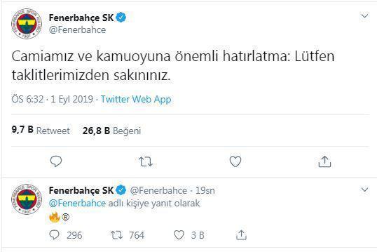 Fenerbahçeden Galatasaraya sosyal medya göndermesi: Taklit...
