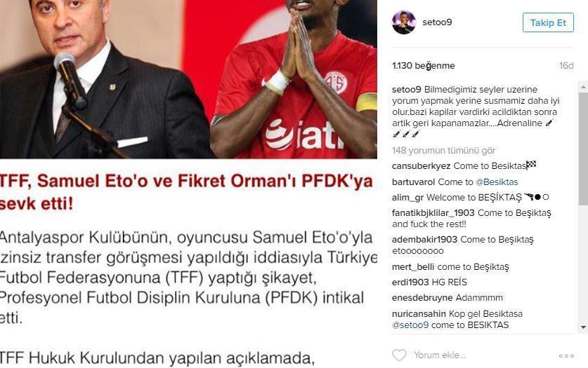 Etoo köprüleri attı