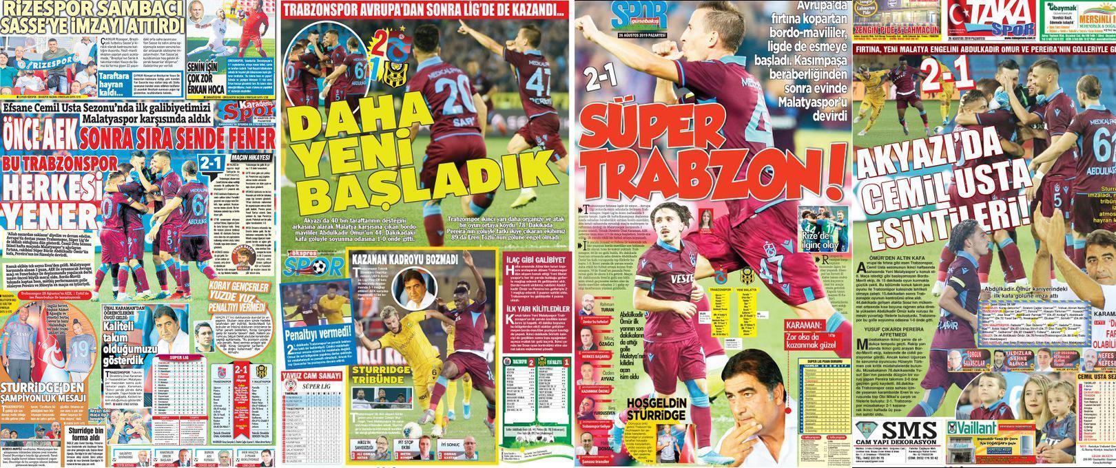 Yerel basından Trabzonspora övgü: Bu Trabzon herkesi yener