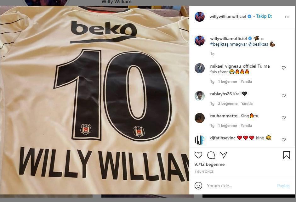Willy Williamdan Beşiktaş paylaşımı