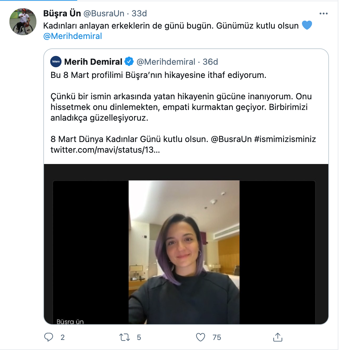 Merih Demiralın sosyal medya profili Büşranın oldu