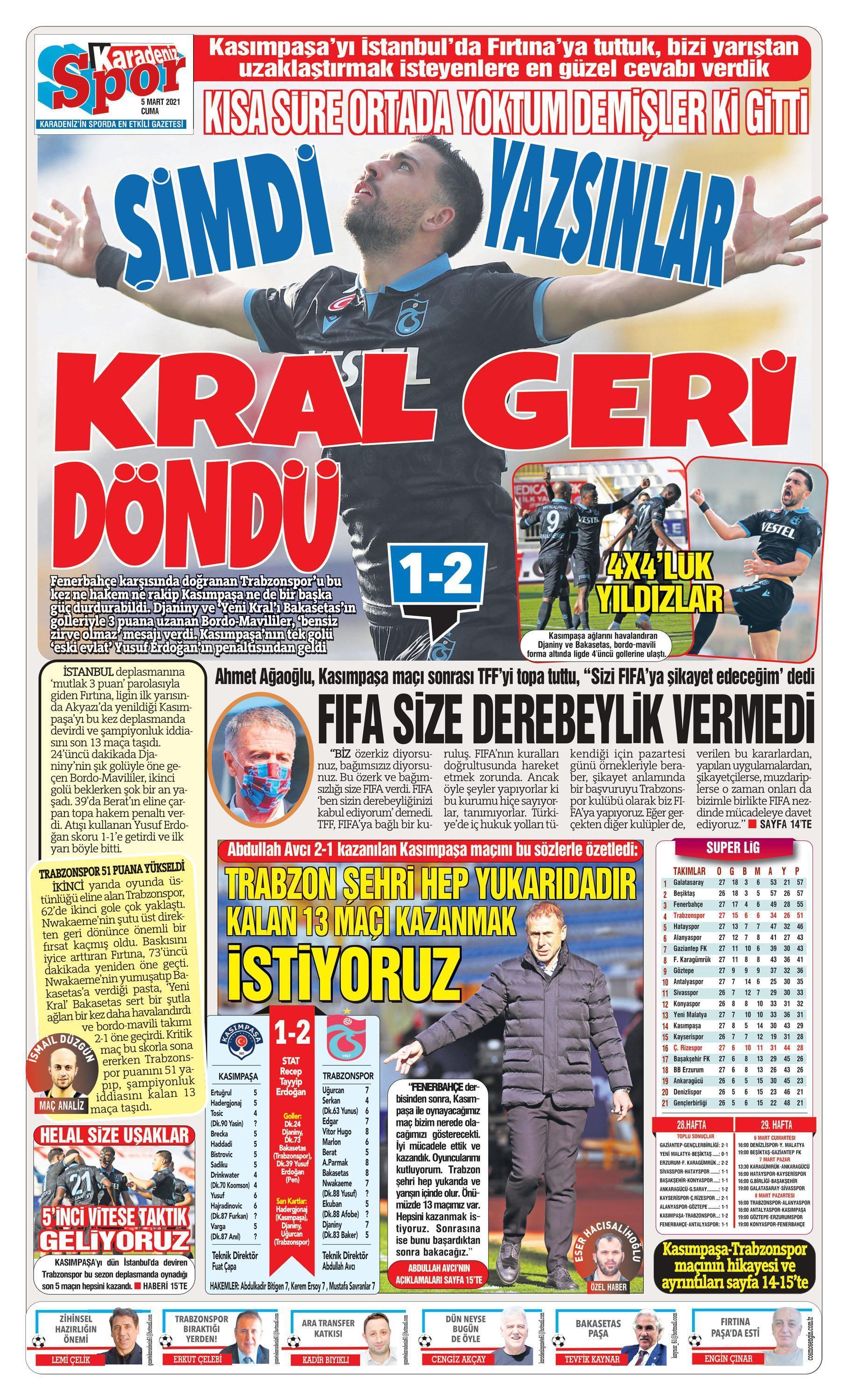 Yerel basından Trabzonspora övgü
