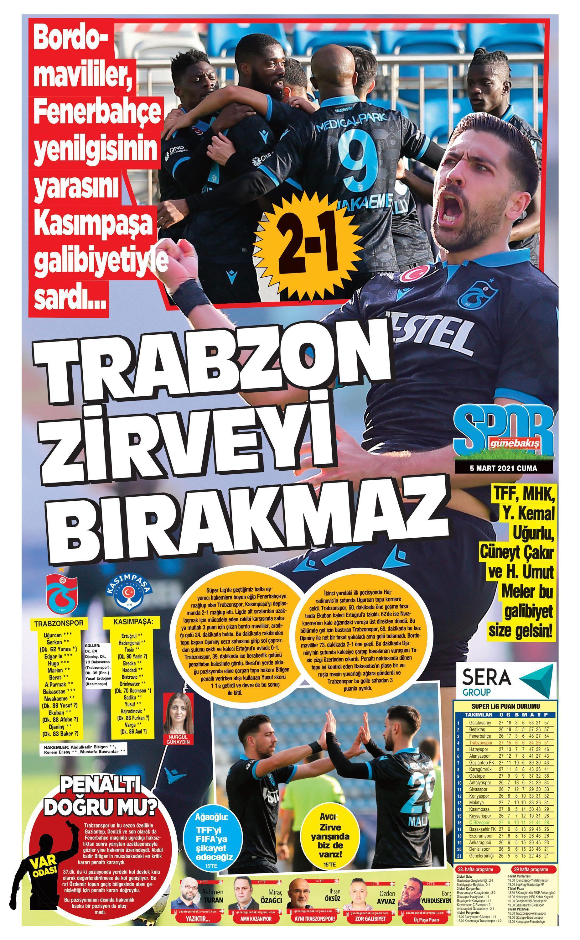 Yerel basından Trabzonspora övgü